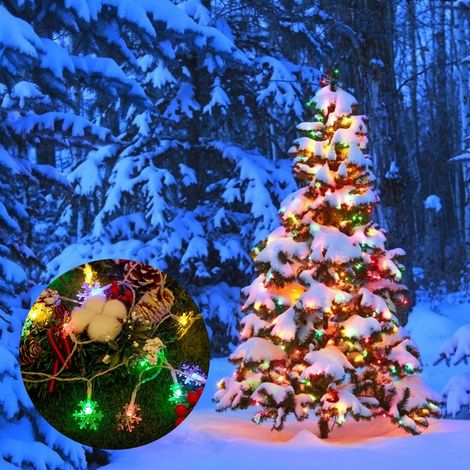 LED-Schneeflocken-Lichterkette, Weihnachtsdekoration, 20 mehrfarbige LEDs, 1 Rolle. (1/4)