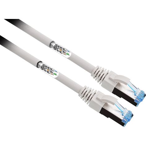 Renkforce RF-4732886 RJ45 Patchkabel CAT 6a S/FTP 2.00 m Grau hochflexibel, vergoldete Steckkontakte (1/5)