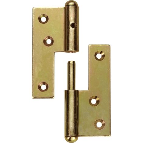 Cerniere sfilabili destra 80 mm. - zincate giallo - 1 pz.