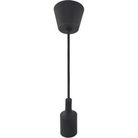 Suspension câble noir E27 1m IP20 max 60W – Pour ampoules vintage à incandescence – Ajustable pour montage individuel ou en série – Horoz Electric