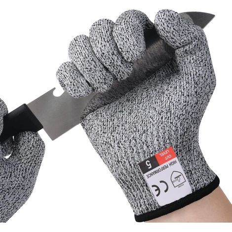 1 Paar Arbeitshandschuhe, schnittfeste Handschuhe für Kinder und Frauen, Schnittschutzklasse 5, geeignet für Küche, Gartenarbeit, Heimwerken, Outdoor-Aktivitäten, EN 388-zertifizierte Messer – Größe X (1/5)