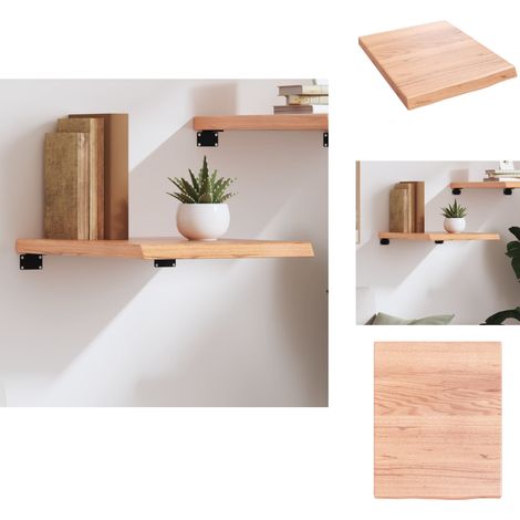 Wandregal Hellbraun 40x50x(2-4) cm Massivholz Eiche Behandelt - Wandregal - Eichendielen - Holzmöbel - Rustikal - Wohnraum Dekoration (1/5)