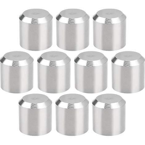 304 Stainless Steel Stair Handrail End Caps Round Replacement Part Outer Diameter 15mm Inner Diameter 12mm Length 15mm