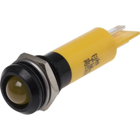 Voyant LED lumineux Jaune RS PRO, dia. 12mm, IP67 ( Prix pour 1 )