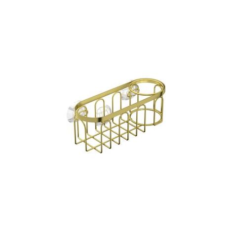 Égouttoir à éponge 2 en 1 pour lave-vaisselle avec ventouse pour fixation murale, doré (1/5)