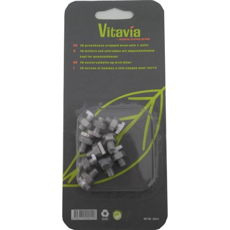Vitavia Universalschrauben-Set mit Muttern, Alu, Hammerkopf, zum Nachrüsten von Vitavia Gewächshäusern (1/4)