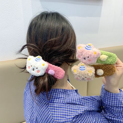 Horquillas para la nuca - accesorios de peluche para el cabello - pinzas para el flequillo lateral - lindas pinzas de oso para niñas - pinzas para el cabello (1/5)