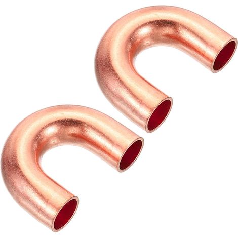 7mm OD 23x17mm Coude Cuivre Tuyau Raccord, 2 Paquet 180 Degré Coude Soudage Soudure Connexion pour HVAC Climatisaeur Plomberie (1/5)