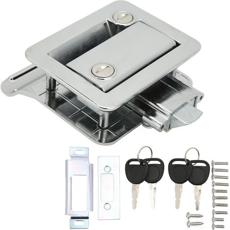 Pestillo de puerta de aluminio para autocaravana, cerrojo integrado, cromado