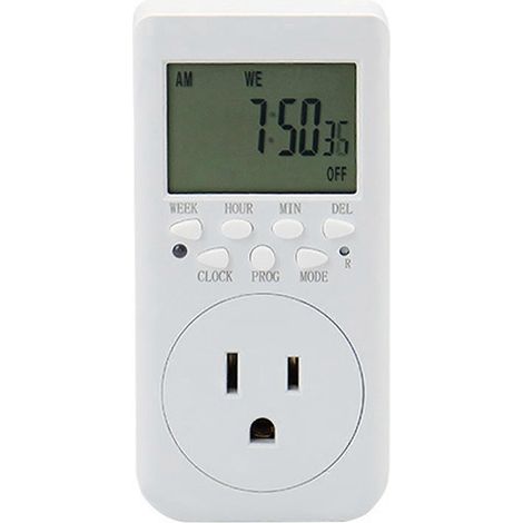 Minuterie électrique programmable 24 heures pour intérieur, prise US 125