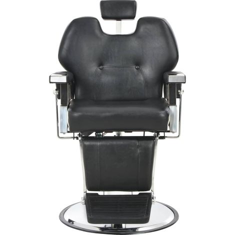 Maison Exclusive - Silla de peluquería de cuero sintético negra 7