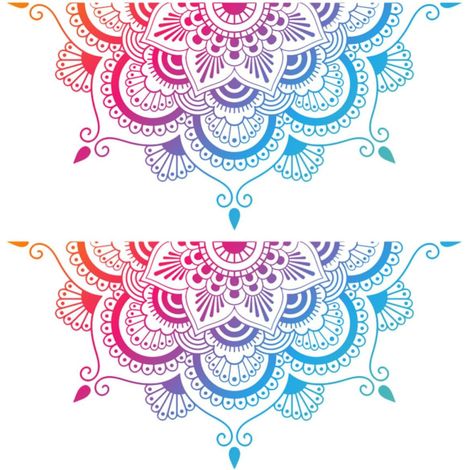 2 Pièces Sticker Mural Mandala Bohème Pvc Amovible Décoration Murale Auto-adhésive, Pose Facile et Texture Robuste, Lot Unique (1/5)