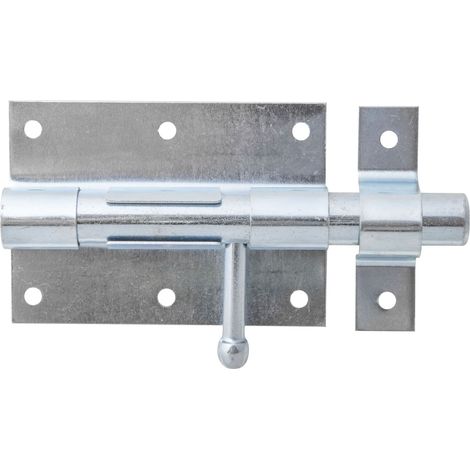 Verrou de box avec poignée ronde – acier zingué – longueur totale 135 mm – Marque Alberts (1/2)