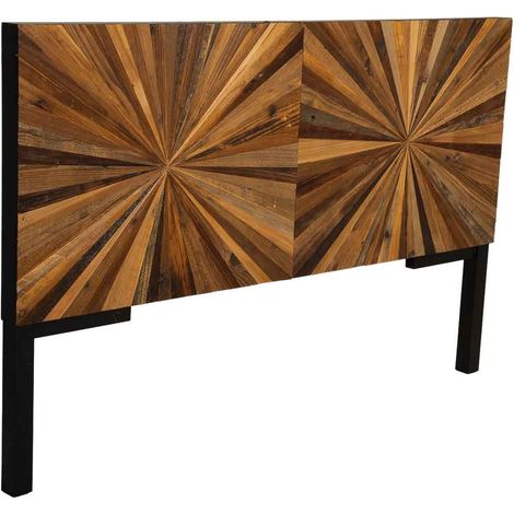 Cabecero de madera recuperada marrón 160x7x100h cm (1/5)