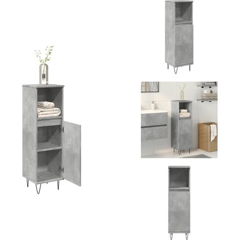 Armoire de salle de bain gris béton 30x30x100 cm - Armoire De Salle De Bain - Armoires De Salle De Bain - Armoire - Meuble De Salle De Bain (1/5)