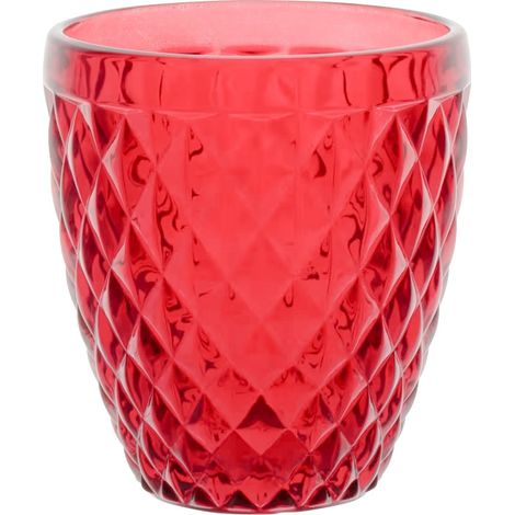 Bicchiere in vetro rosso per decorazioni natalizie 210 ml set da 6