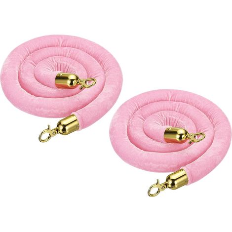 Pack 2 Velvet Stanchion Rope 6.6 Ft/2 M Rose Doré (1/5)