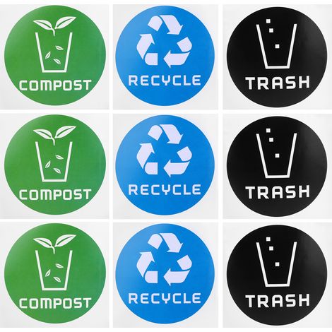 Lot de 60 autocollants ronds pour le recyclage des déchets (1/5)