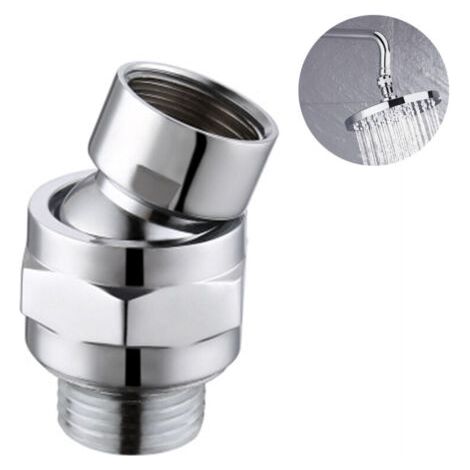 FENOPLASTICARaccord de douche universel avec joint rotatif, bras extensible réglable et pommeau orientable – finition nickel brossé (1/4)