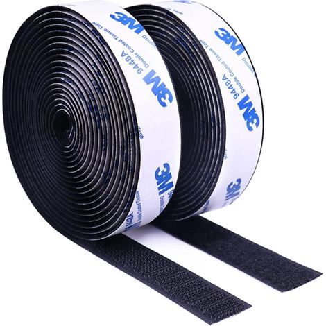 Ruban Velcro auto-adhésif résistant - 2 rouleaux - Idéal pour la maison, l'école et la voiture (1/5)
