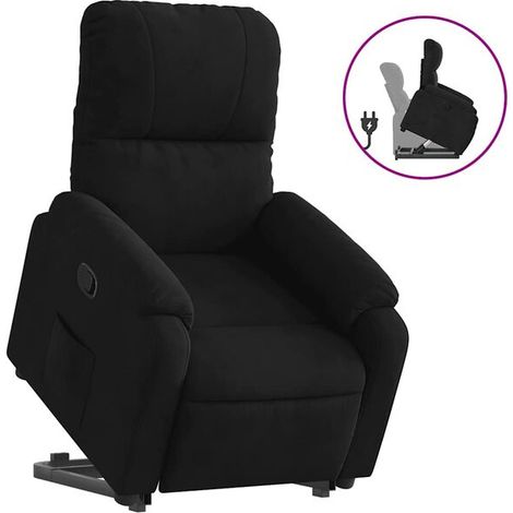 Fauteuil inclinable en tissu microfibre noir (1/5)