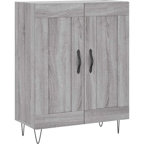 Buffet Meuble de rangement Sonoma gris 69,5 x 34 x 90 cm Bois d'ingénierie et fer (1/5)