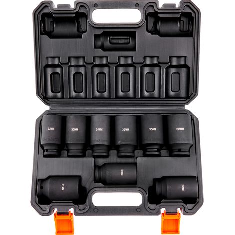 Mophorn Set di chiavi a bussola da 1/2". 9 pezzi, 29-38 mm metrici. Acciaio legato Cr-Mo. Per riparazioni auto. Marcature facili da leggere. Robusto. Custodia di stoccaggio.