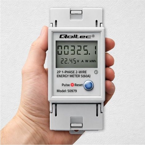 Contador de energía qoltec energy consumption meter 60A LCD