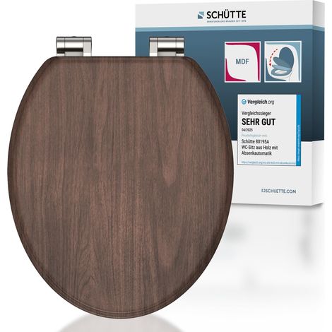 SCH�TTE WC-Sitz aus MDF Holz mit Absenkautomatik Toilettendeckel Uni Klodeckel Einfarbig Holzoptik 80193 (1/5)