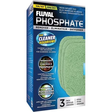 Fluval 107/207 Pad limine le phosphate 3 UDS