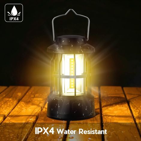 Batteriebetriebene Campinglampe, dimmbare Campinglaterne, tragbare wasserdichte IPX4-Campinglampe, für Camping, Stromausfälle und Notfälle (1/5)