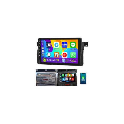 Autoradio DAB+ (en option) Android 15 Apple Carplay pour BMW Série 3 E46 M3 Rover 75 MGZT GPS NAVI RDS - 1+32G (1/5)