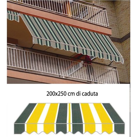 TENDA DA SOLE A CADUTA STRUTTURA ALLUMINIO CM.200X250H DISEGNO P3002 BALCONE (1/4)