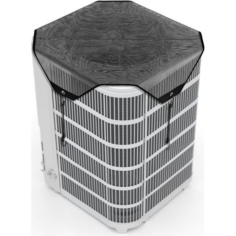 Universelle 910 x 910 mm Abdeckung für Außenklimaanlagen, strapazierfähiges, atmungsaktives Gewebe, schwarz, einfach zu montieren und zu demontieren (1/5)