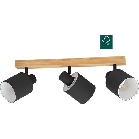 Lampe à tache Batallas Brown, Noir, Blanc L: 48 B: 5cm Dimmable (1/5)