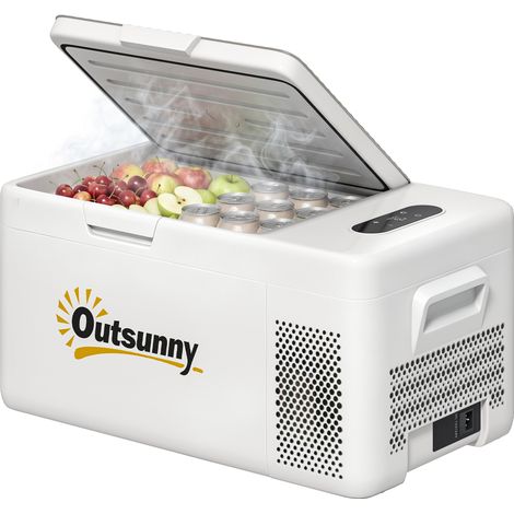 Glacière électrique camping 16,8L avec écran LED, réfrigérateur voiture AC/DC silencieux, conservation fraîcheur crème (1/5)