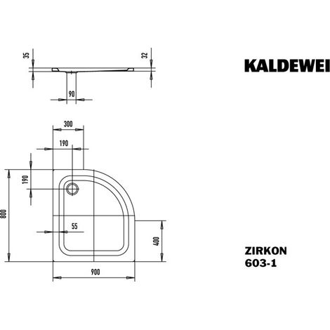 KALDEWEI 456800011001 DW ZIRKON Mod.603-1, 900 x 800,