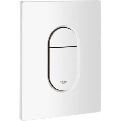 Plaque De Commande Chasse D Eau - Double Action - Pour WC Suspendu Et Sur Sol - Blanche - 1 Unite (1/3)