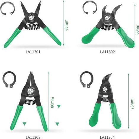 Pince à Circlips Coudée 3 Pouces Bec Droit Précis Multifonctionnelle Portable Réparation Fine (1/4)