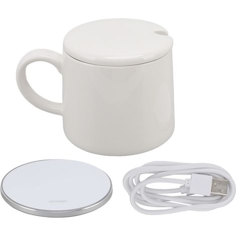 Chauffe-tasse de bureau avec ensemble de tasses, température constante de 50 °C, chauffe-tasse intelligent USB avec chargement sans fil pour la maison (1/5)