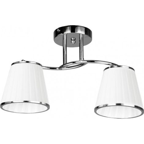 Lantanas Lampe 2xe27 Chrom Lampenschirm 24x43x15,5 cm