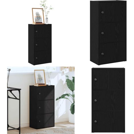 vidaXL Bibliothèque chêne noir 40x24x77 cm bois d'ingénierie (1/5)