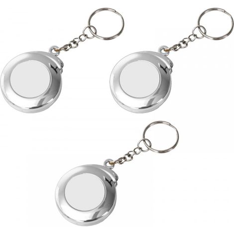 Lot de 3 Mini Porte-clés à Ruban à Mesurer, Mètre ruban de 2 mètres, Ruban à Mesurer de Poche Rétractable en Acier Inoxydable pour Cadeaux de Fête d'anniversaire, Usage Quotidien (1/5)