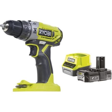 Ryobi – Perceuse-visseuse à percussion sans fil 18V – 2 batteries 2.0Ah – Mandrin autoserrant 10 mm – Puissance 500W – Éclairage LED intégré (1/5)