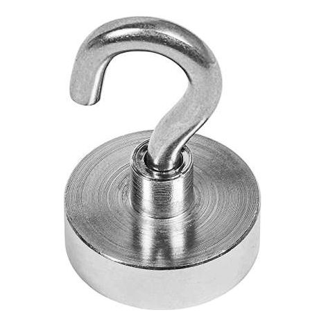 MAGNETE NEODIMIO TONDO CON GANCIO 25x7FORZA 21 KG (1/5)