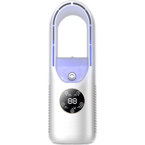 Turmventilator mit Luftreiniger und Luftbefeuchter, rotorloser Ventilator, 3 Sekunden Kühlleistung, 6 Geschwindigkeitsstufen, ultraleiser USB-Turmventilator, 100 ml (Weiß) (1/5)