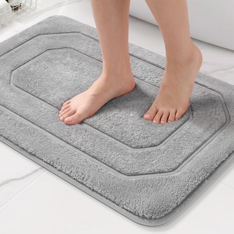 Tapis de Bain Mémoire Forme Antidérapant, 60 x 40 cm, Gris (1/5)