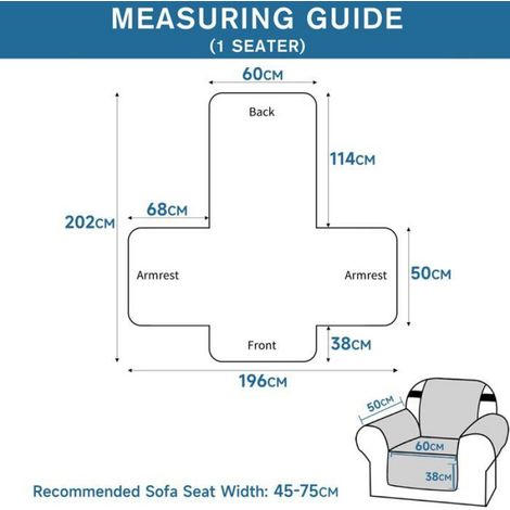 Housse De Canapé - 1 Place - Universelle Avec Accoudoirs - Pour Canapés En Cuir Tissu Ou Simili - Imperméable Et Antidérapante - Café Clair ×1 (1/5)