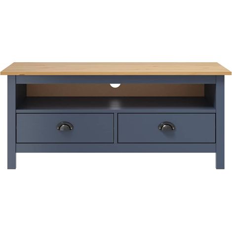 Meuble TV, Étagère TV, Meuble de Salon, Hill Range Gris 110x40x47 cm Bois de pin solide OIB9356E (1/4)