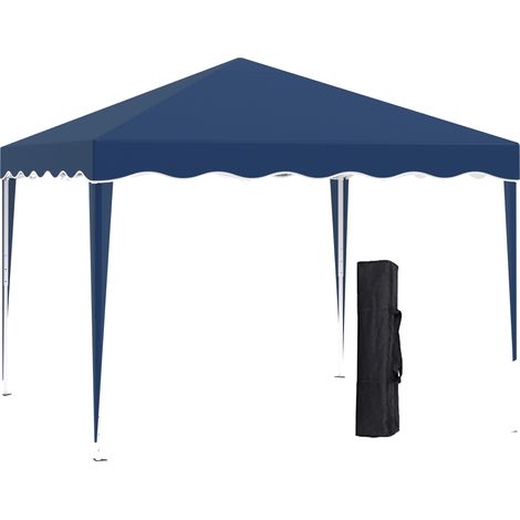 Faltpavillon 3 x 3 m Gartenpavillon, faltbares Partyzelt, höhenverstellbar, mit Tragetasche, UV-Schutz, Stahl, Oxford-Blau